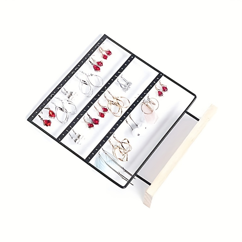 3 Tiers 72 Holes Earring Display Holder Metal Jewelry Storage Organizer